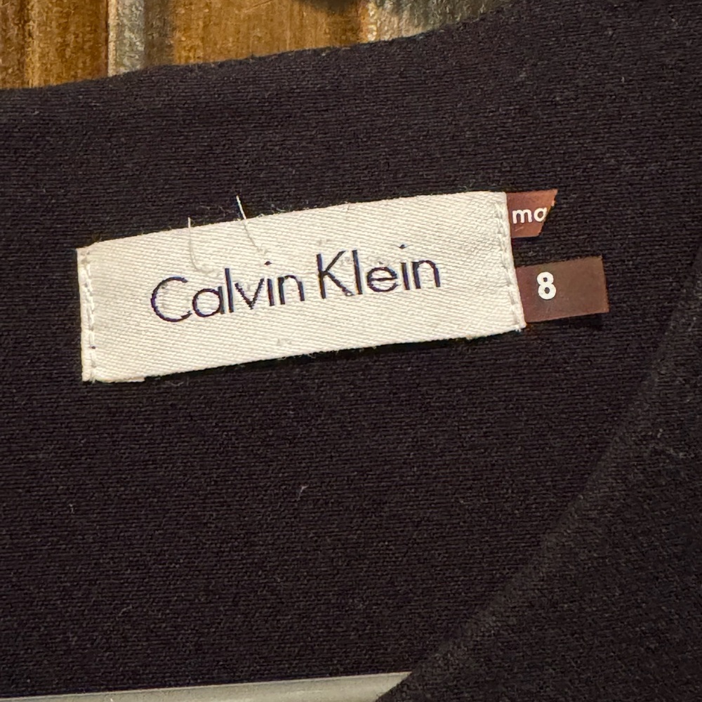 Calvin Klein Black Midi Dress with Beige Accent - Picture 7 of 9